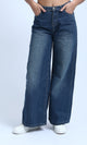 O199326 - Casual Straight Leg Jeans with Slash Pockets - Jeans Blue