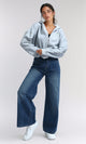O199326 - Casual Straight Leg Jeans with Slash Pockets - Jeans Blue