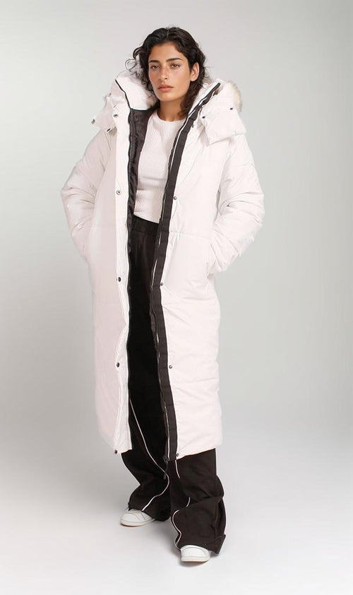 O199331 - Long Puffer Coat - White