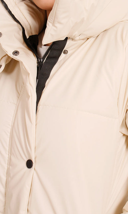 O199332 - Longline Water Proof Puffer - Cream