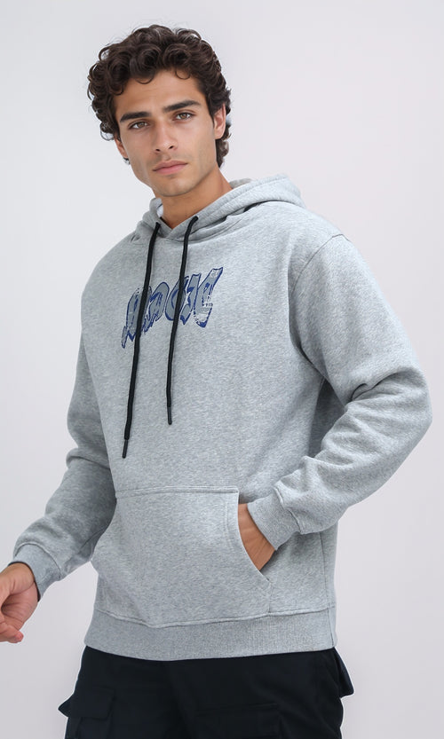 O199367 - Hooded Neck With Drawstring Heather Grey Hoodie