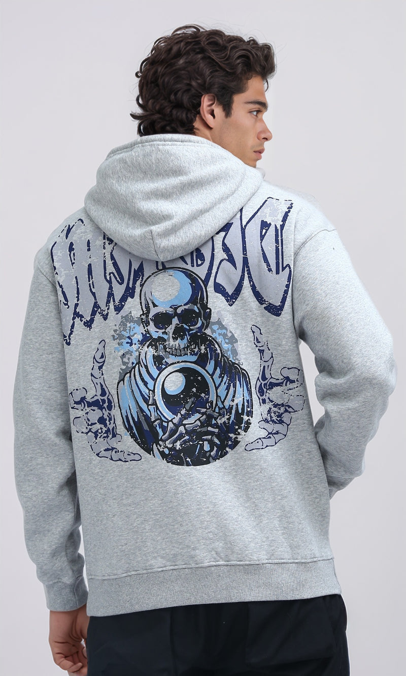 O199367 - Hooded Neck With Drawstring Heather Grey Hoodie