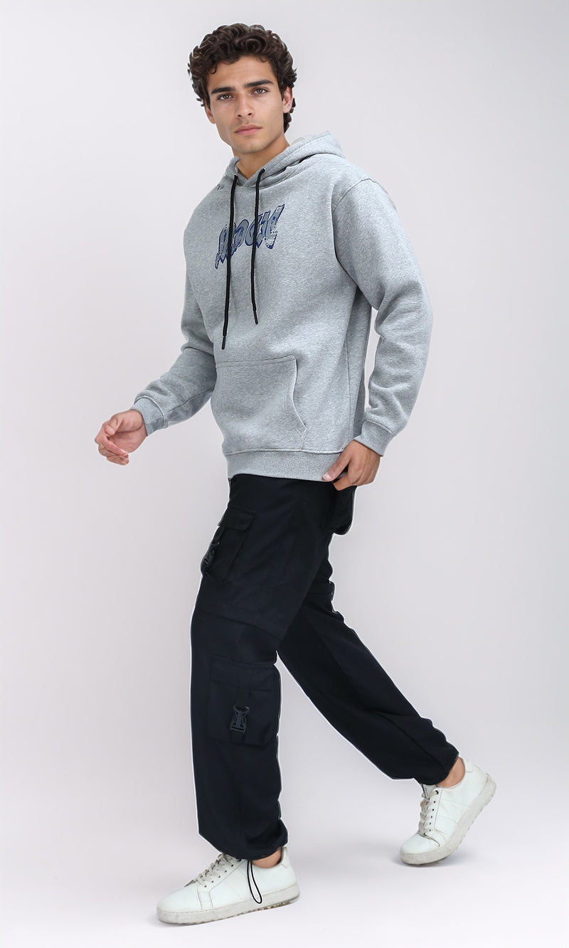 O199367 - Hooded Neck With Drawstring Heather Grey Hoodie