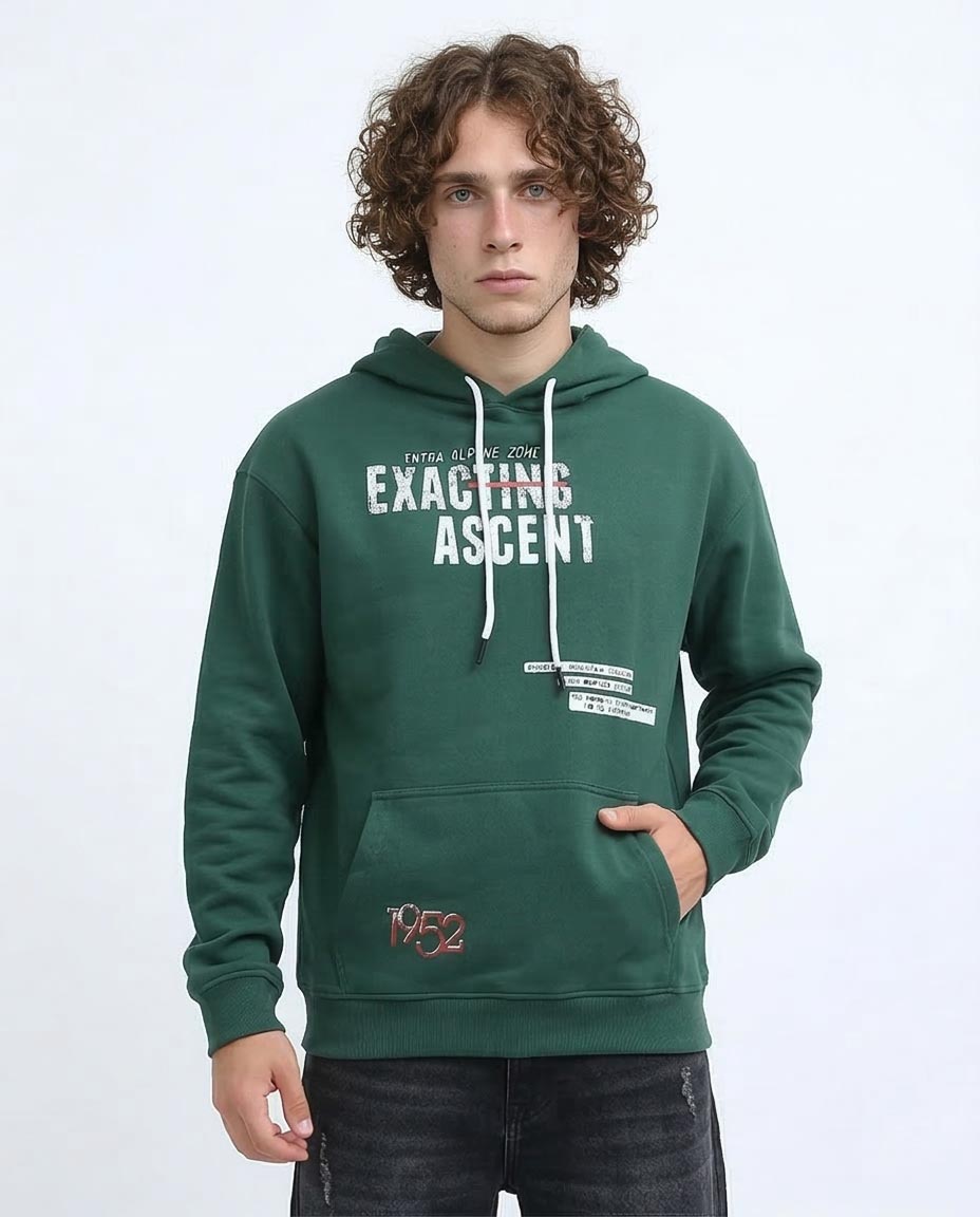 Forest Green Exacting Ascent Graphic Hoodie - 0199371