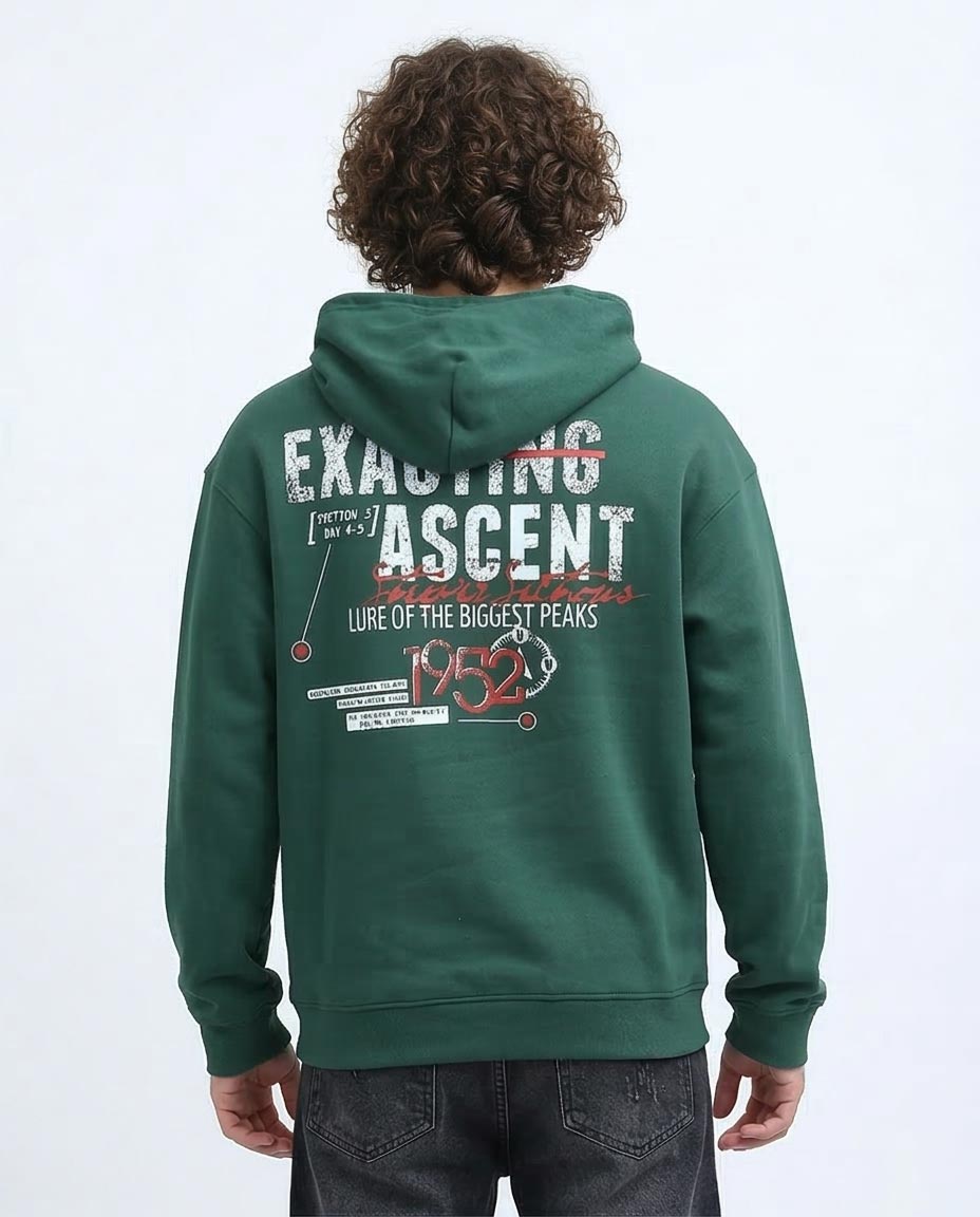 Forest Green Exacting Ascent Graphic Hoodie - 0199371