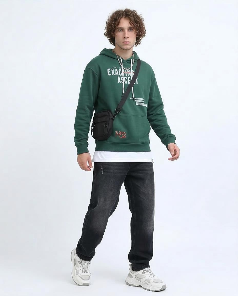 Forest Green Exacting Ascent Graphic Hoodie - 0199371