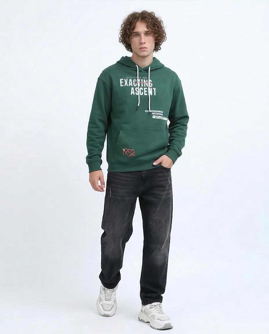 Forest Green Exacting Ascent Graphic Hoodie - 0199371