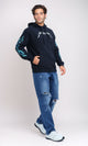 O199373 - Printed ''Metalica'' Casual Hoodie - Black