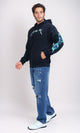 O199373 - Printed ''Metalica'' Casual Hoodie - Black