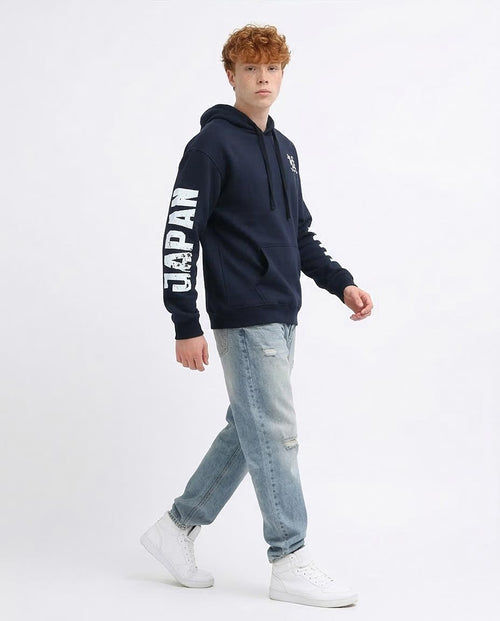 Navy Tokyo Graphic Streetwear Hoodie - 0199374