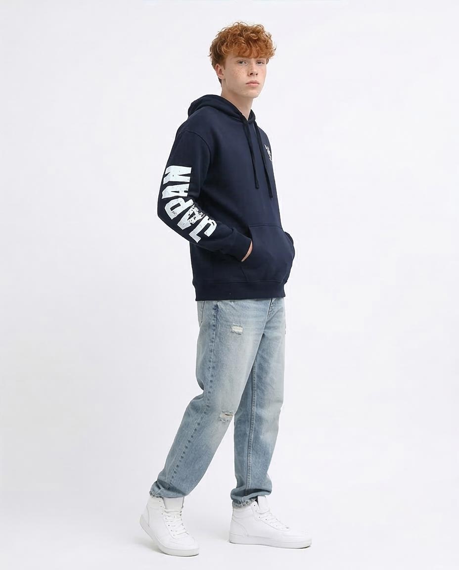 Navy Tokyo Graphic Streetwear Hoodie - 0199374
