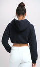 O199381 - Long Sleeves Casual Cropped Hoodie - Black