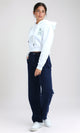 O199388 - Fashionable Long Sleeves Cropped Hoodie - White