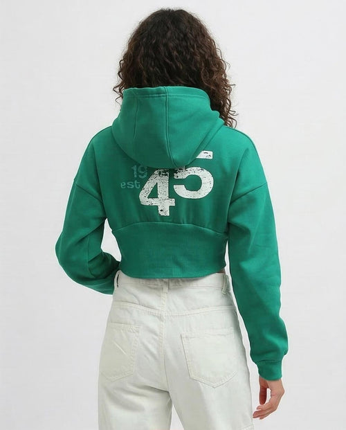Ravin Women’s San Antonio Graphic Cropped Hoodie – Emerald Green - o199392