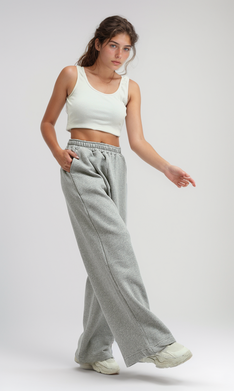 بنطلون رياضي قطن هيذر رمادي