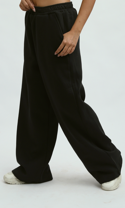 O199401 Slip On Casual Black Jogger Pants