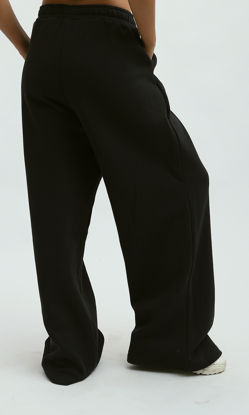 O199401 Slip On Casual Black Jogger Pants