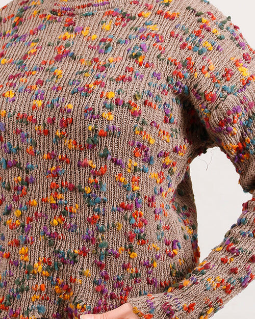 Ravin Confetti Slub Knit Mock-Neck Sweater - Multicolor - O199834