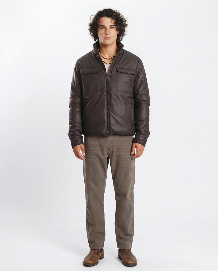 Men's Rich Cocoa Padded Utility Jacket - O199929