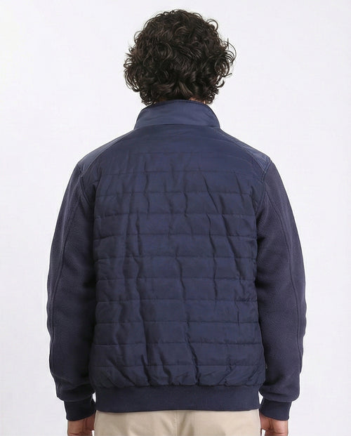 O199937 - Long Sleeves Zipped Bomber Jacket - Navy Blue