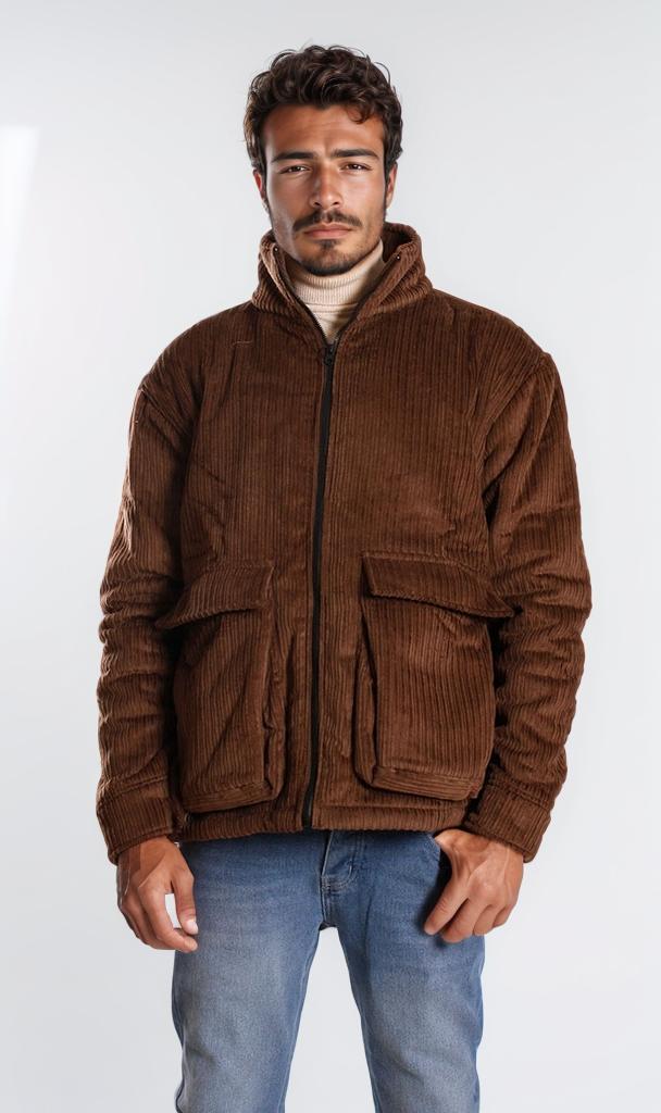 o199940-CORDUROY JACKET - BROWN