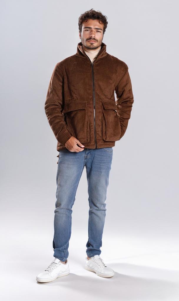 o199940-CORDUROY JACKET - BROWN