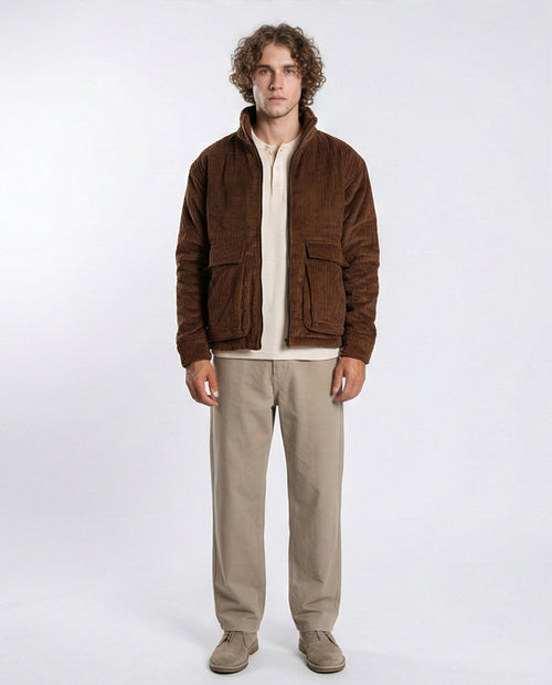 o199940-CORDUROY JACKET - BROWN