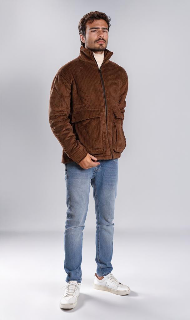 o199940-CORDUROY JACKET - BROWN