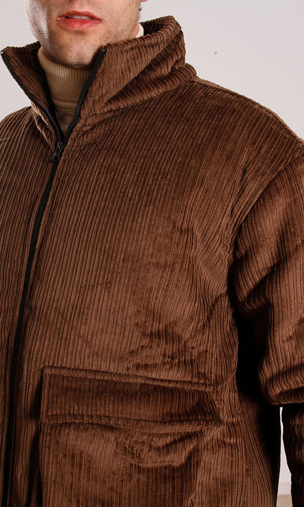 o199940-CORDUROY JACKET - BROWN