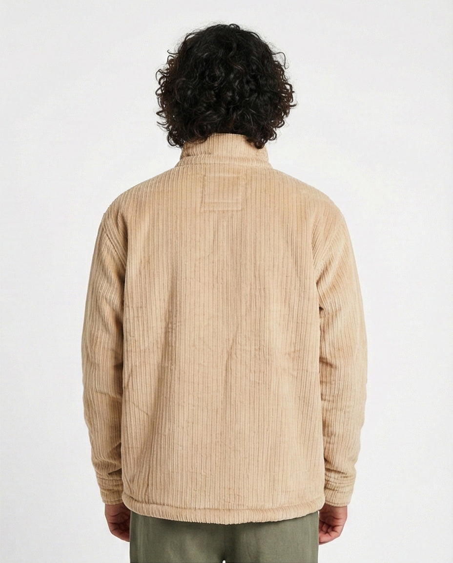 Stone Corduroy Zip-Up Utility Jacket - O199945