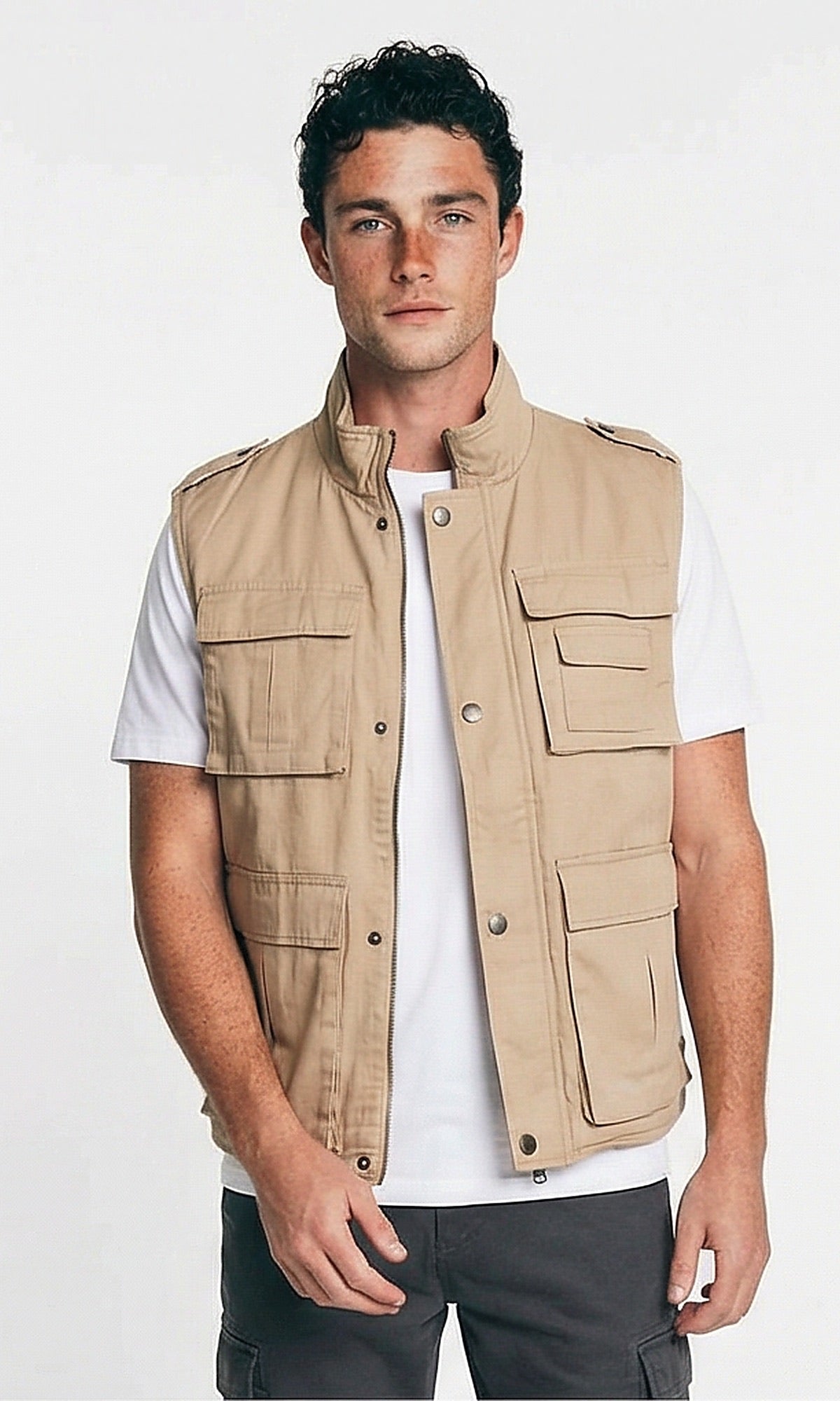 Stone Utility Multi-Pocket Cargo Vest - O199956