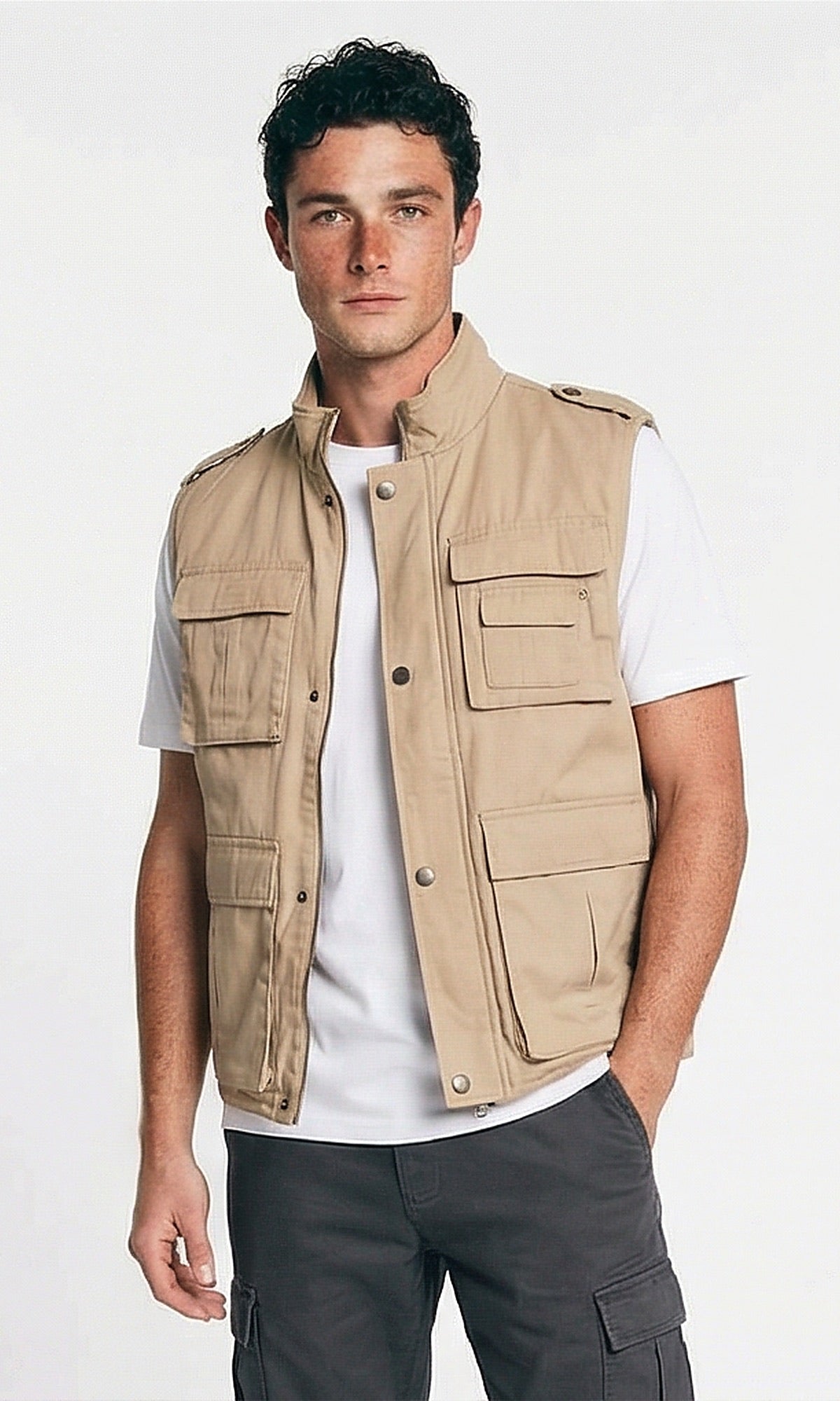 Stone Utility Multi-Pocket Cargo Vest - O199956