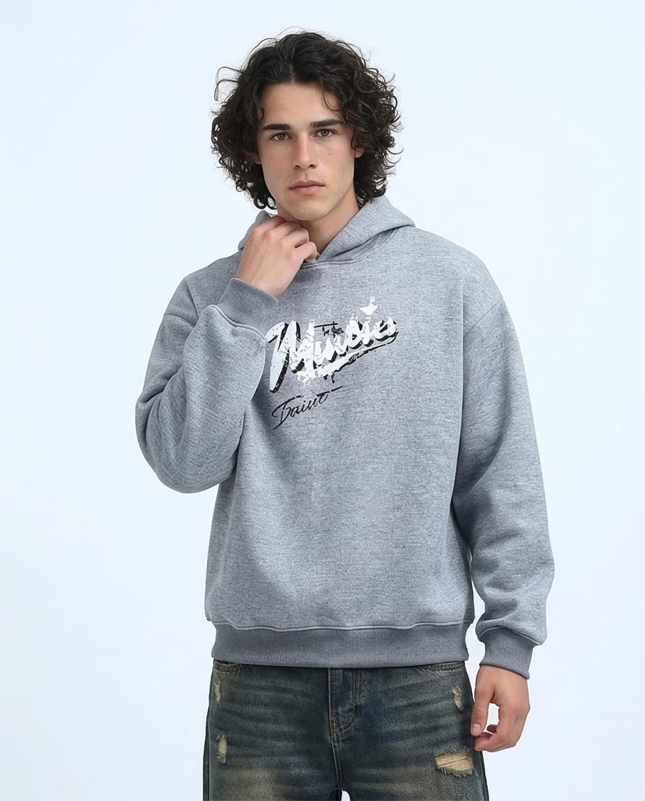 Men's Heather Grey Urban Bridge Graphic Hoodie - O200135