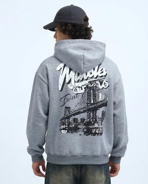 Men's Heather Grey Urban Bridge Graphic Hoodie - O200135