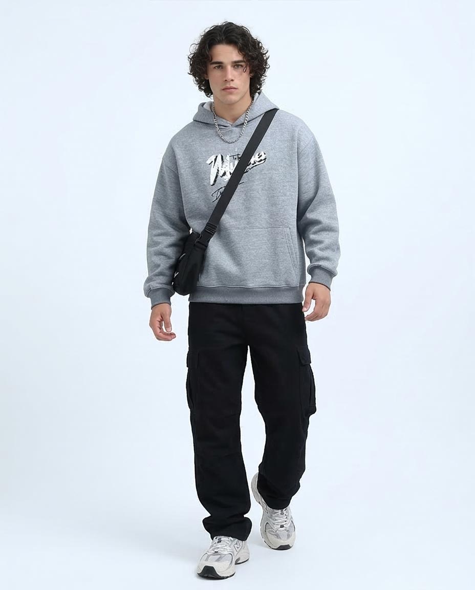 Men's Heather Grey Urban Bridge Graphic Hoodie - O200135