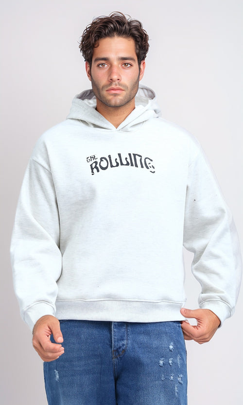 O200137 - Long Sleeves Cotton Hoodie - Heather Light Grey