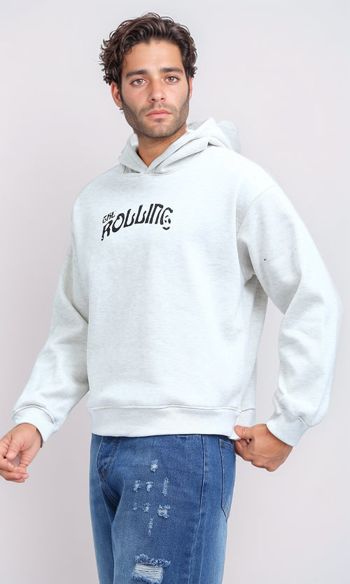 O200137 - Long Sleeves Cotton Hoodie - Heather Light Grey