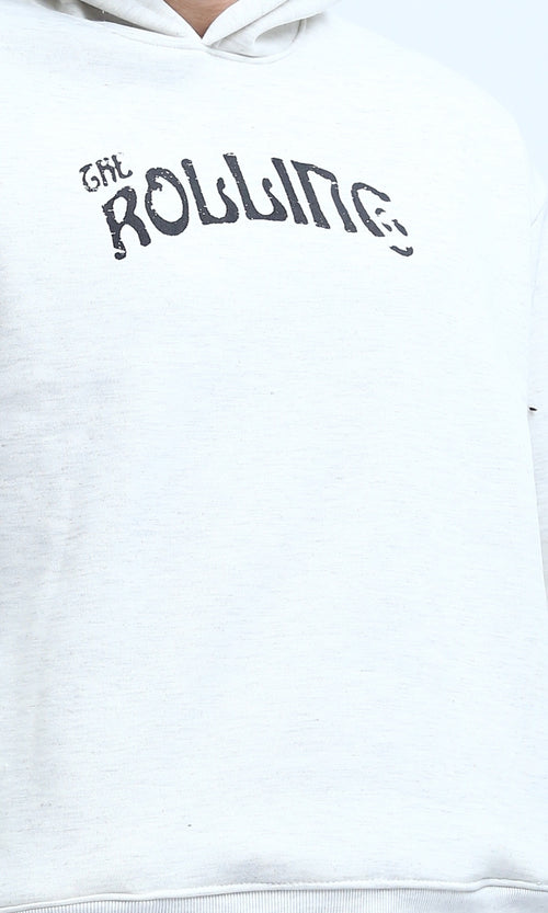 O200137 - Long Sleeves Cotton Hoodie - Heather Light Grey