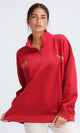 O200145 - Long Sleeve Red Fashionable Sweatshirt