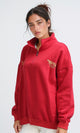 O200145 - Long Sleeve Red Fashionable Sweatshirt