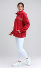 O200145 - Long Sleeve Red Fashionable Sweatshirt