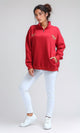O200145 - Long Sleeve Red Fashionable Sweatshirt