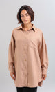 O200156-Textured Long Sleeves Summer Bronze Shirt