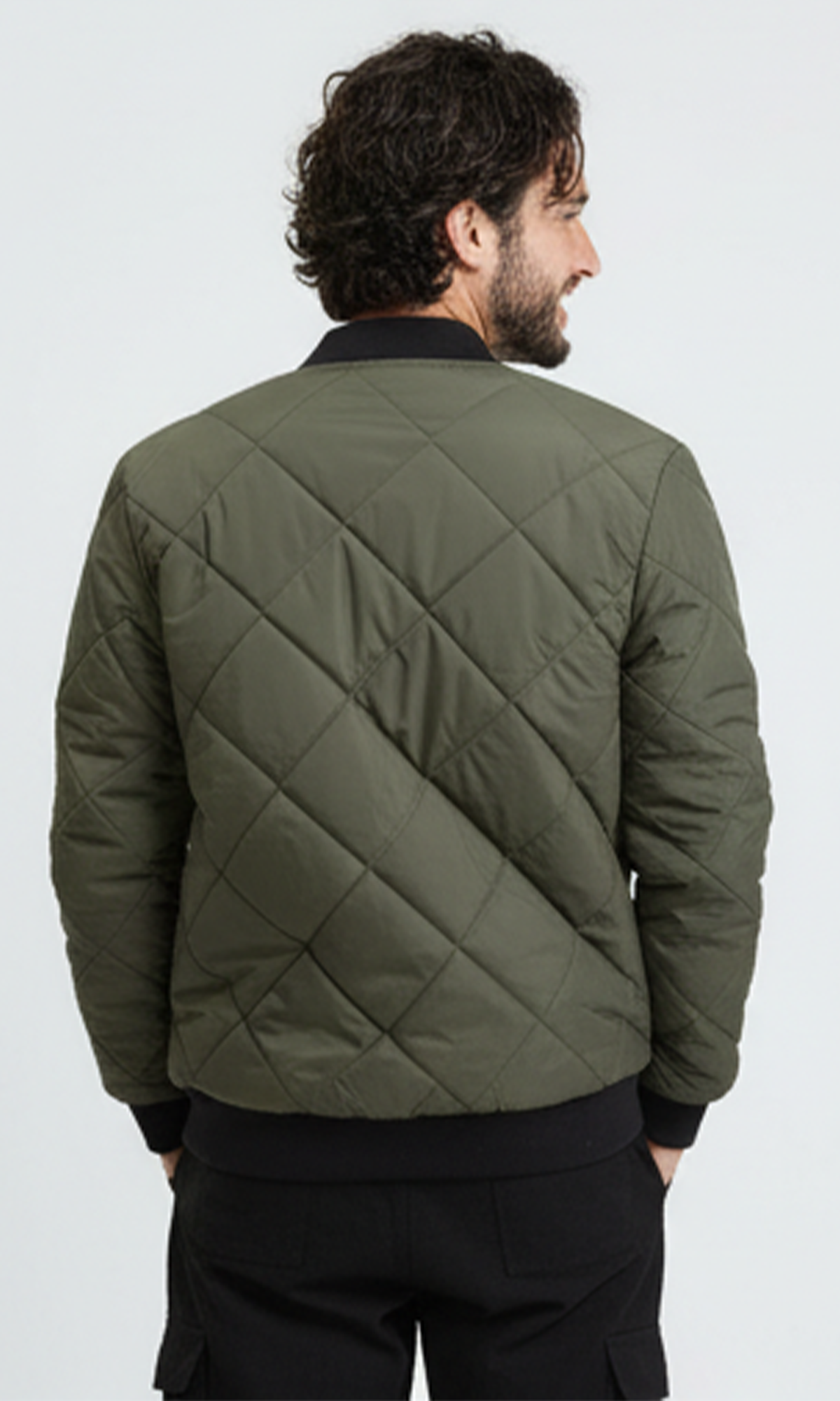 Khaki Quilted Tactical Bomber Jacket - O200257