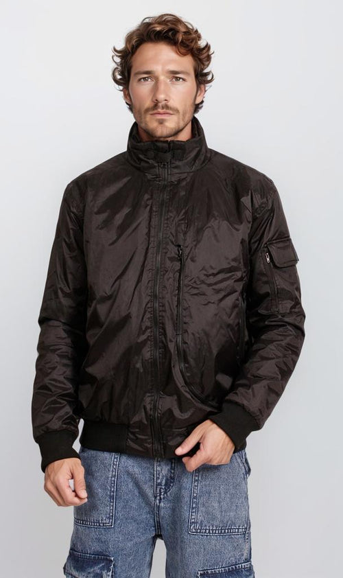 O200260-O200260 - Water-Resistant Flight Jacket - Black