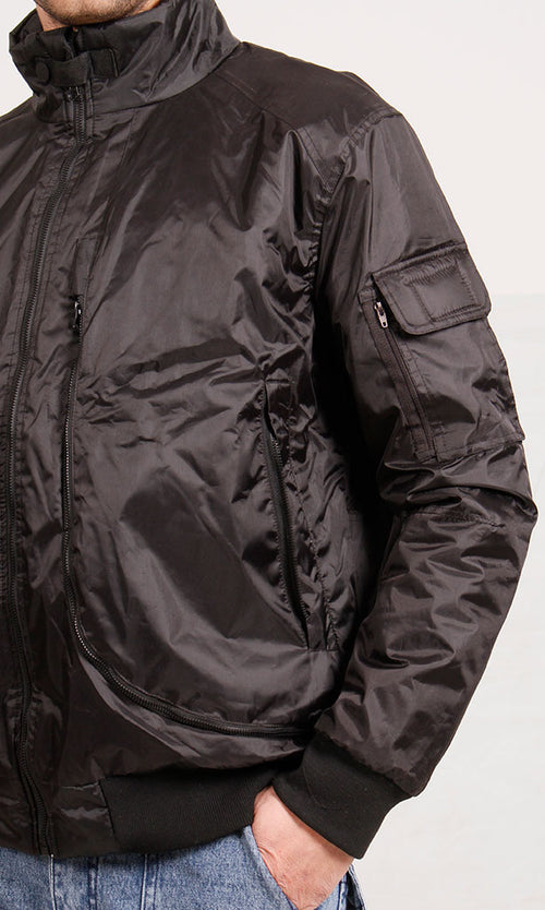 O200260-O200260 - Water-Resistant Flight Jacket - Black