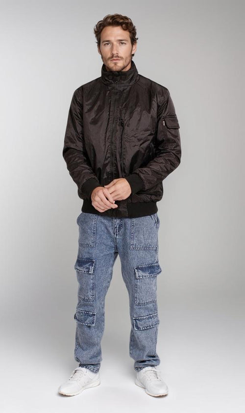 O200260-O200260 - Water-Resistant Flight Jacket - Black