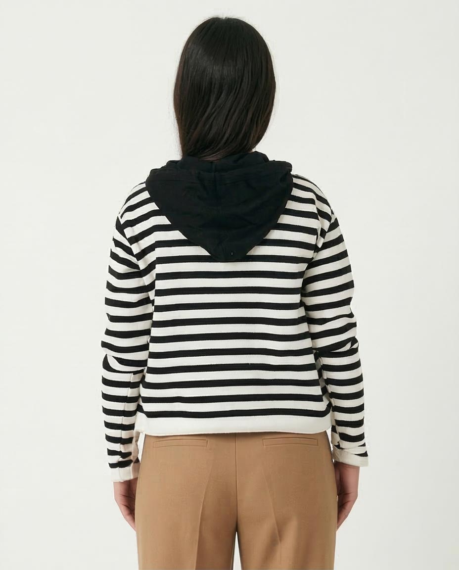 Ravin هودي نسائي بخطوط بحرية متباينة - O200383