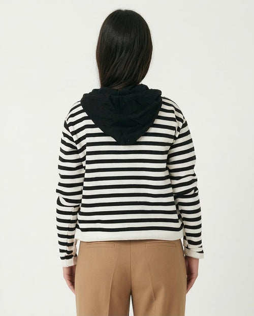 Ravin Women’s Nautical Stripe Contrast Hoodie Pullover - O200383