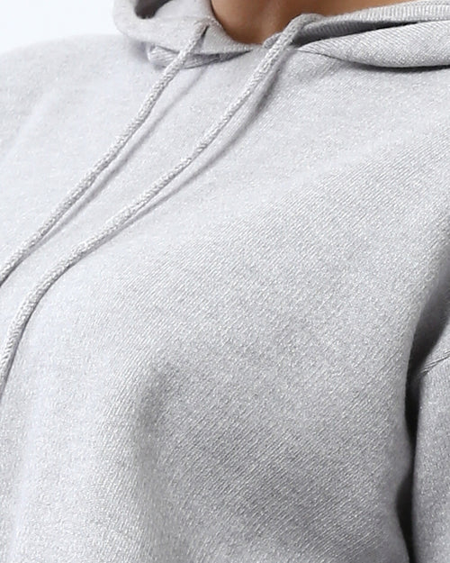 Ravin Women’s Sport Luxe Cropped Knit Hoodie – Heather Grey - O200389